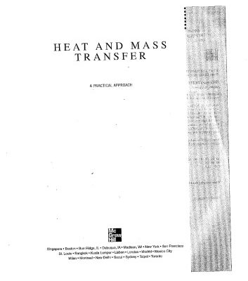 خرید و دانلود نسخه کامل کتاب Heat and Mass Transfer: (SI Units): A Practical Approach, 3rd edition