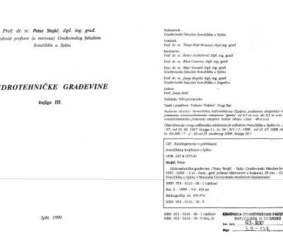 خرید و دانلود نسخه کامل کتاب Hidrotehničke građevine, knjiga III – 1999