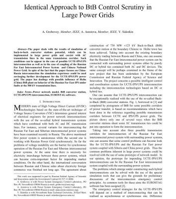 خرید و دانلود نسخه کامل کتاب Identical Approach to BtB Control Scrutiny in Large Power Grids