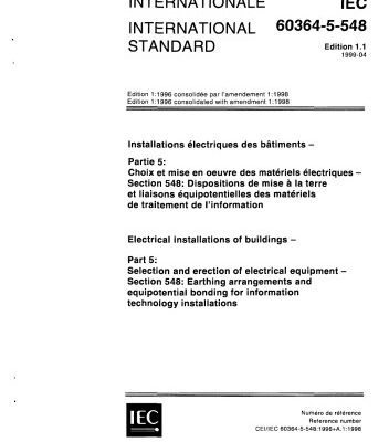 خرید و دانلود نسخه کامل کتاب IEC 60364-5-52 Electrical installations of buildings – Selection and erection of electrical equipement