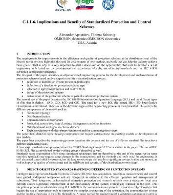 خرید و دانلود نسخه کامل کتاب Implications and Benefits of Standardized Protection and Control Schemes