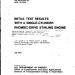 خرید و دانلود نسخه کامل کتاب Initial test results with a single-cylinder rhombic-drive Stirling engine. Final report. NASA, July 1978