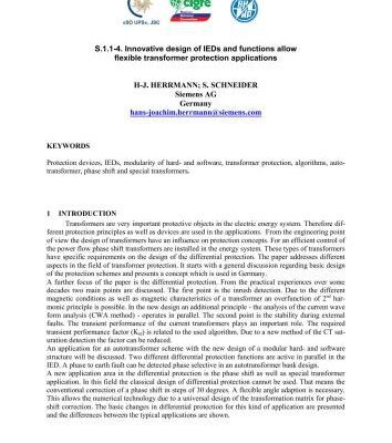 خرید و دانلود نسخه کامل کتاب Innovative design of IEDs and functions allow flexible transformer protection applications