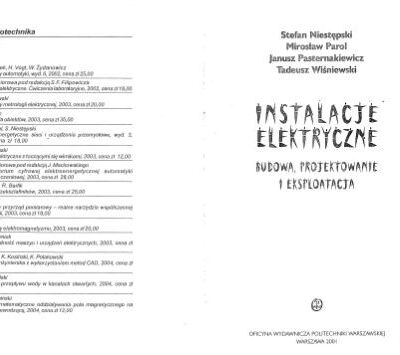 خرید و دانلود نسخه کامل کتاب Instalacje elektryczne. Budowa, projektowanie i eksploatacja