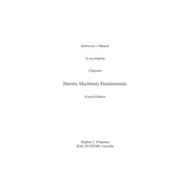 خرید و دانلود نسخه کامل کتاب Instructor’s Manual to accompany Electric Machinery Fundamentals