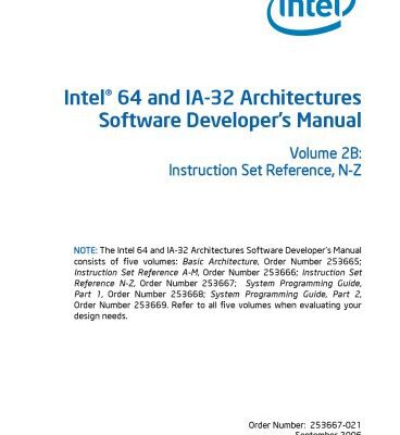 خرید و دانلود نسخه کامل کتاب Intel® 64 and IA-32 Architectures Software Developer’s Manual, Volume 2B: Instruction Set Reference, N-Z