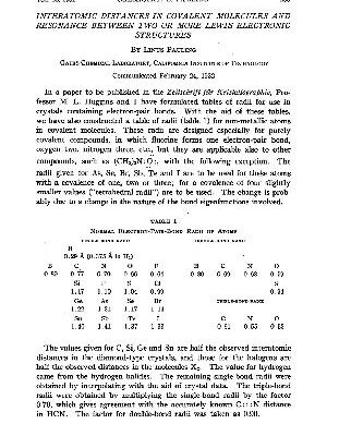 خرید و دانلود نسخه کامل کتاب Interatomic Distances in Covalent Molecules and Resonance between Two or More Lewis Electronic Structures