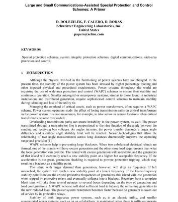 خرید و دانلود نسخه کامل کتاب Large and Small Communications-Assisted Special Protection and Control Schemes: A Primer