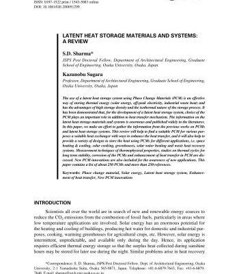 خرید و دانلود نسخه کامل کتاب Latent heat storage materials and systems: a review (Фазопереходные теплоаккумулирующие материалы и системы: обзор)