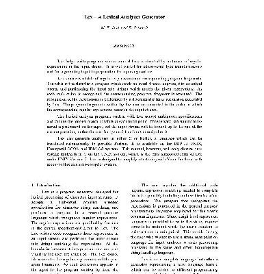 خرید و دانلود نسخه کامل کتاب Lex – a lexical analyzer generator
