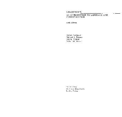 خرید و دانلود نسخه کامل کتاب Linguistics, An Introduction to Language and Communication