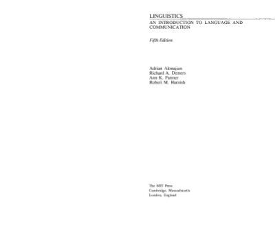 خرید و دانلود نسخه کامل کتاب Linguistics: an introduction to language and communication