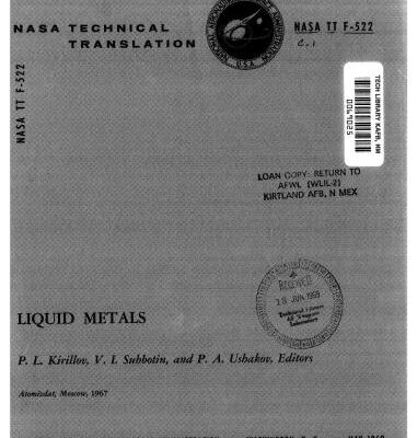 خرید و دانلود نسخه کامل کتاب Liquid Metals. Collection of papers. 1967
