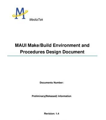 خرید و دانلود نسخه کامل کتاب MAUI Make/Build Environment and Procedures Design Document