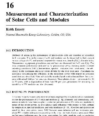 خرید و دانلود نسخه کامل کتاب Measurement and Characterization of Solar Cells and Modules