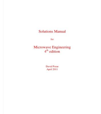 خرید و دانلود نسخه کامل کتاب Microwave Engineering – Solutions Manual
