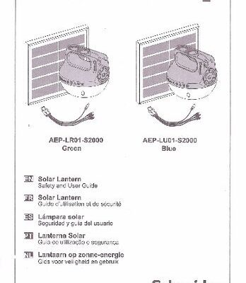 خرید و دانلود نسخه کامل کتاب Mobiya Original (Solar Lantern) AEP-LR01-S2000 _ AEP-LU01-S2000 Safety and User Guide