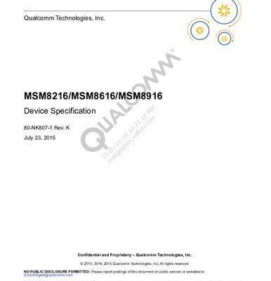 خرید و دانلود نسخه کامل کتاب MSM8216/MSM8616/MSM8916 Device Specification