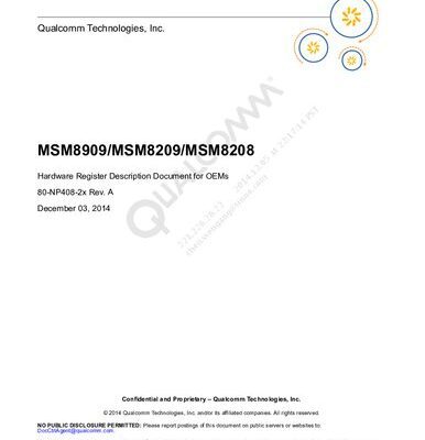 خرید و دانلود نسخه کامل کتاب MSM8909/MSM8209/MSM8208 Hardware Register Description Document for OEMs