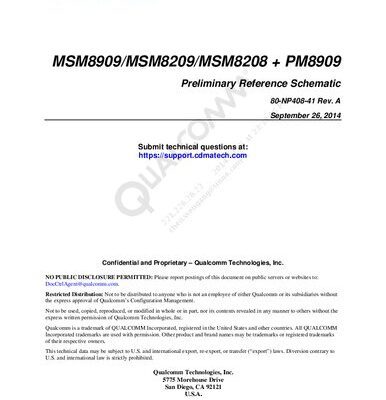 خرید و دانلود نسخه کامل کتاب MSM8909/MSM8209/MSM8208 + PM8909 Preliminary Reference Schematic