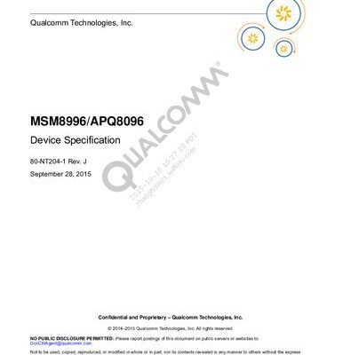 خرید و دانلود نسخه کامل کتاب MSM8996/APQ8096 Device Specification