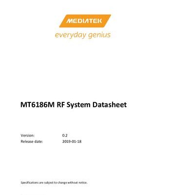 خرید و دانلود نسخه کامل کتاب MT6186M RF System Datasheet