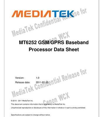 خرید و دانلود نسخه کامل کتاب MT6252 GSM/GPRS Baseband Processor Datasheet