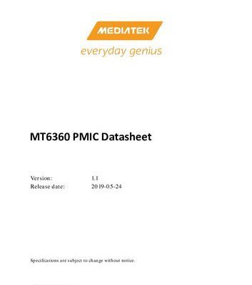 خرید و دانلود نسخه کامل کتاب MT6360 PMIC Datasheet