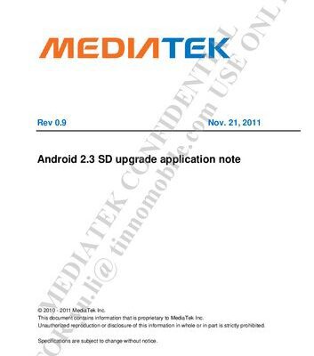 خرید و دانلود نسخه کامل کتاب MT6573 Android 2.3 SD upgrade application note