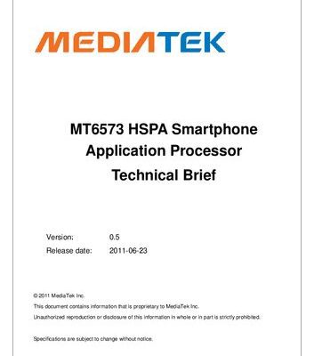 خرید و دانلود نسخه کامل کتاب MT6573 HSPA Smartphone Application Processor Technical Brief