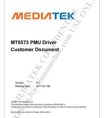 خرید و دانلود نسخه کامل کتاب MT6573 PMU Driver Customer Document