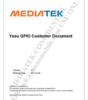 خرید و دانلود نسخه کامل کتاب MT6573 Yusu GPIO Customer Document