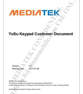 خرید و دانلود نسخه کامل کتاب MT6573 YuSu Keypad Customer Document