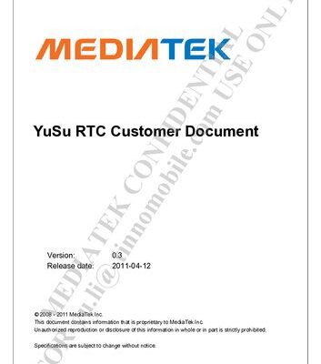 خرید و دانلود نسخه کامل کتاب MT6573 YuSu RTC Customer Document