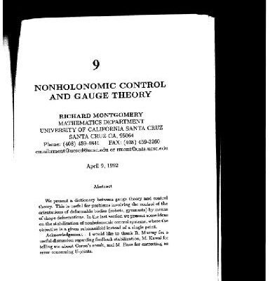 خرید و دانلود نسخه کامل کتاب Nonholonomic robot control and gauge theories