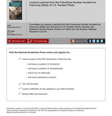 خرید و دانلود نسخه کامل کتاب NRC. Lessons learned from the Fukushima nuclear accident for improving safety of U.S. nuclear plants