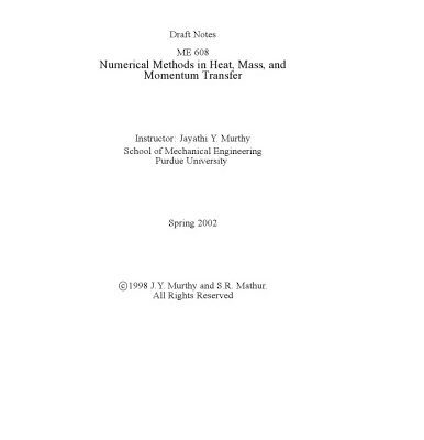 خرید و دانلود نسخه کامل کتاب Numerical Methods in Heat, Mass, and Momentum Transfer
