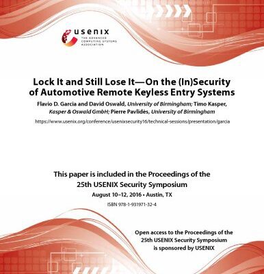 خرید و دانلود نسخه کامل کتاب On the (In)Security of Automotive Remote Keyless Entry Systems