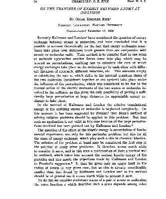 خرید و دانلود نسخه کامل کتاب On the Transfer of Energy between Atoms at Collision