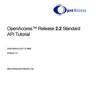 خرید و دانلود نسخه کامل کتاب OpenAccess™ Release 2.2 Standard API Tutorial