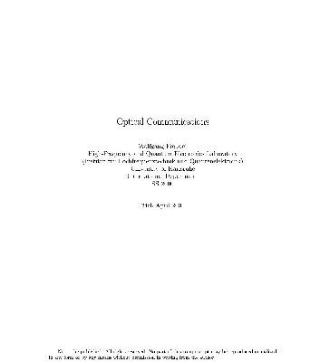 خرید و دانلود نسخه کامل کتاب Optical Communications