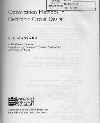 خرید و دانلود نسخه کامل کتاب Optimization Methods in Electronic Circuit Design