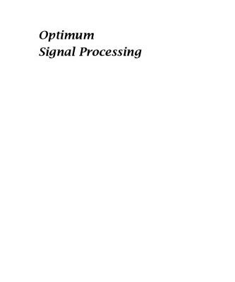 خرید و دانلود نسخه کامل کتاب Optimum Signal Processing (2nd edition)