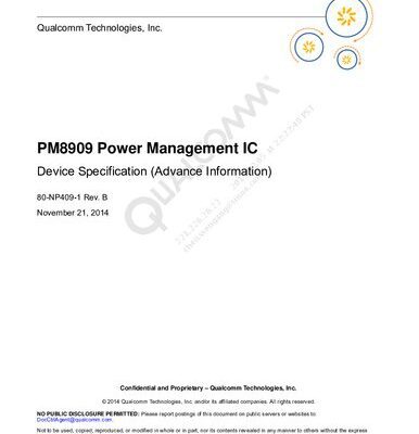 خرید و دانلود نسخه کامل کتاب PM8909 Power Management IC Device Specification (Advance Information)