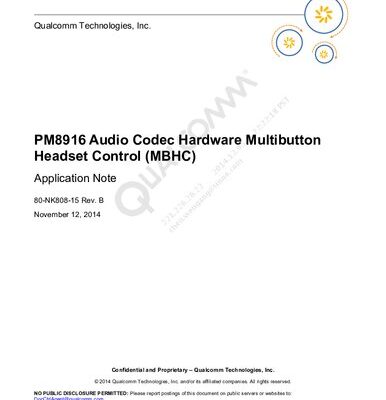 خرید و دانلود نسخه کامل کتاب PM8916 Audio Codec Hardware Multibutton Headset Control (MBHC) Application Note