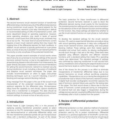 خرید و دانلود نسخه کامل کتاب Practical experience in setting transformer differential inrush restraint