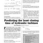خرید و دانلود نسخه کامل کتاب Predicting the Least Closing Time for Hydraulic Turbines. WP&DC Issue August 1991