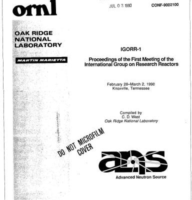 خرید و دانلود نسخه کامل کتاب Proceeding International Group on Research Reactor 1 (IGORR 1990)
