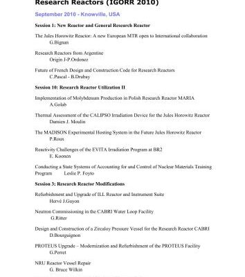 خرید و دانلود نسخه کامل کتاب Proceeding International Group on Research Reactor 13 (IGORR 2010)