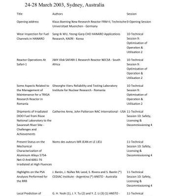 خرید و دانلود نسخه کامل کتاب Proceeding International Group on Research Reactor 9 (IGORR 2003)